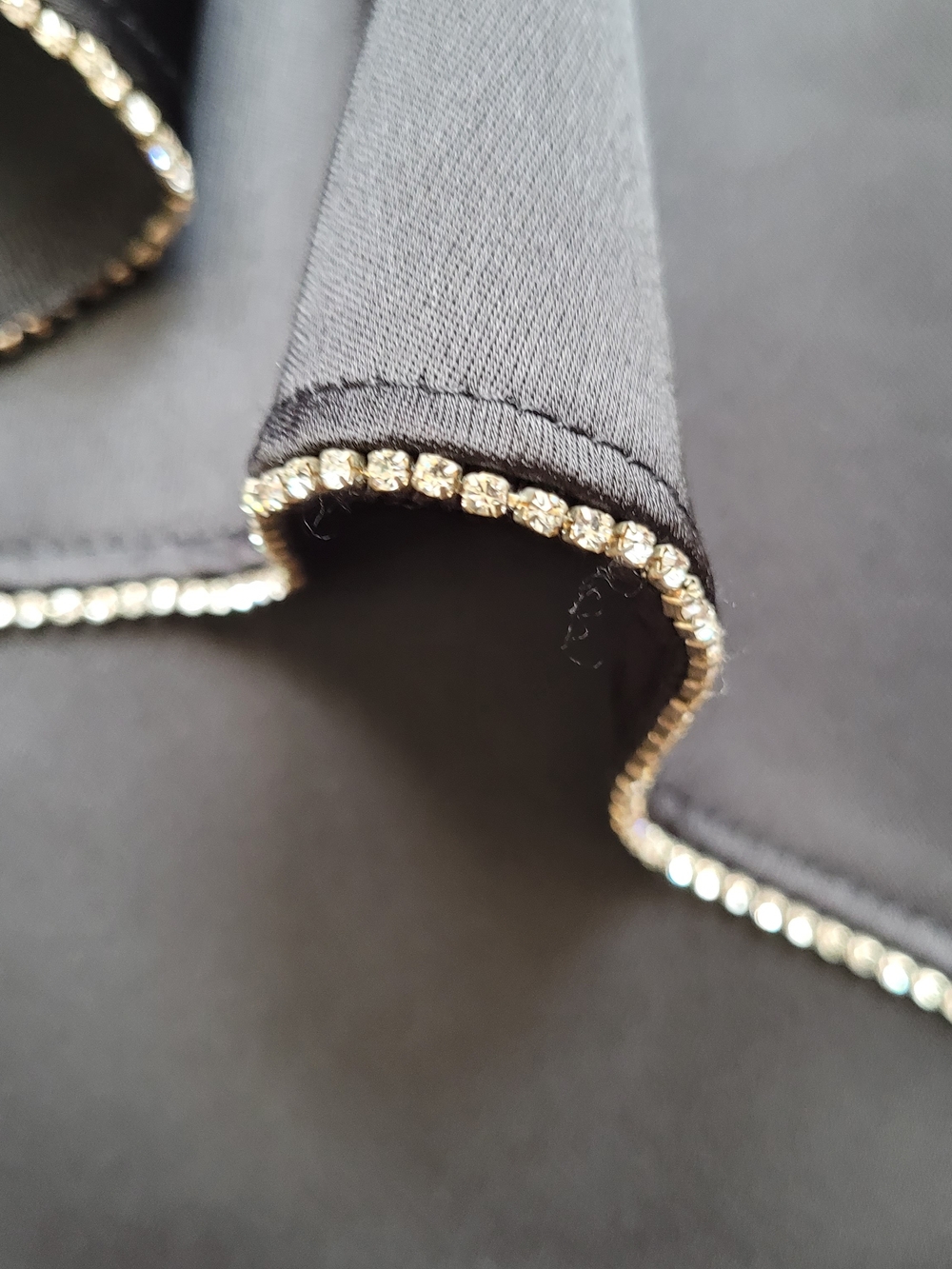 Zara Black Satin Mini Skirt with Draped Twist and Crystal Trim - Picture 4 of 11
